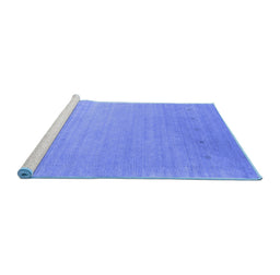 Sideview of Machine Washable Abstract Blue Contemporary Rug, wshcon2491blu