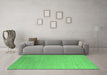 Machine Washable Abstract Emerald Green Contemporary Area Rugs in a Living Room,, wshcon2491emgrn