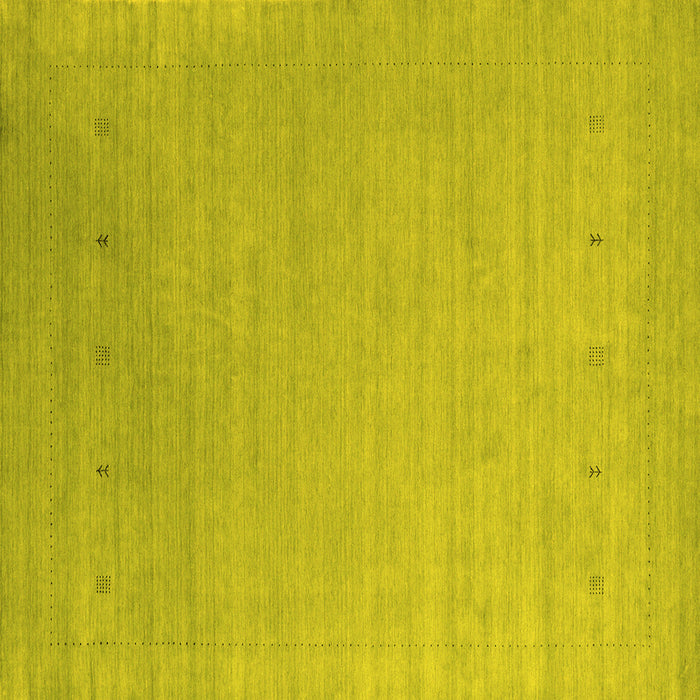 Square Abstract Yellow Contemporary Rug, con2491yw