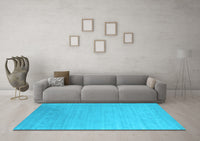 Machine Washable Abstract Light Blue Contemporary Rug, wshcon2491lblu