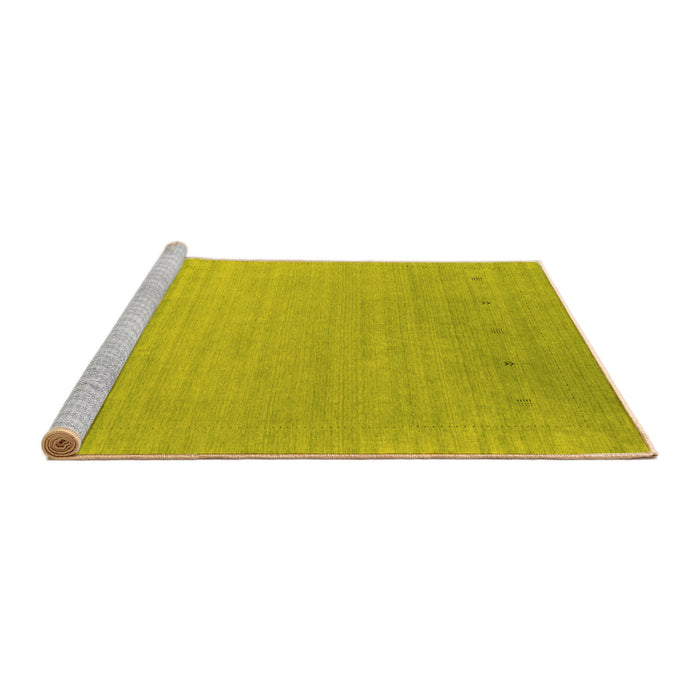 Sideview of Machine Washable Abstract Yellow Contemporary Rug, wshcon2491yw
