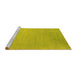 Sideview of Machine Washable Abstract Yellow Contemporary Rug, wshcon2491yw