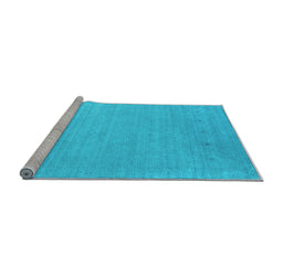 Sideview of Machine Washable Abstract Light Blue Contemporary Rug, wshcon2491lblu