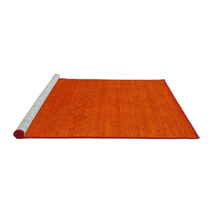 Serging Thickness of Machine Washable Contemporary Red Rug, wshcon2492