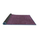 Sideview of Abstract Blue Contemporary Rug, con2492blu