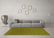 Machine Washable Abstract Green Contemporary Area Rugs in a Living Room,, wshcon2492grn