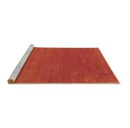 Sideview of Machine Washable Abstract Brown Contemporary Rug, wshcon2492brn