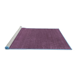 Sideview of Machine Washable Abstract Blue Contemporary Rug, wshcon2492blu