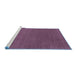 Sideview of Machine Washable Abstract Blue Contemporary Rug, wshcon2492blu