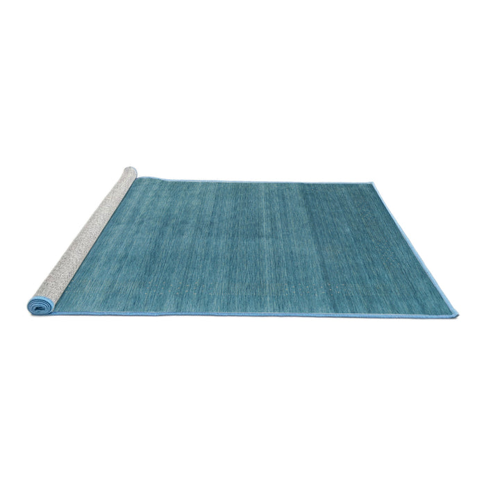 Serging Thickness of Machine Washable Contemporary Blue Ivy Blue Rug, wshcon2493