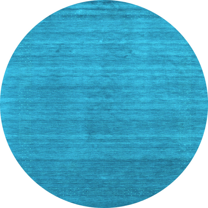 Round Machine Washable Abstract Light Blue Contemporary Rug, wshcon2493lblu