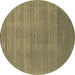 Round Abstract Brown Contemporary Rug, con2493brn