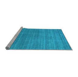 Sideview of Machine Washable Abstract Light Blue Contemporary Rug, wshcon2493lblu
