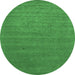 Round Abstract Emerald Green Contemporary Rug, con2494emgrn