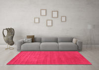 Machine Washable Abstract Pink Contemporary Rug, wshcon2494pnk