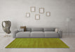 Machine Washable Abstract Green Contemporary Area Rugs in a Living Room,, wshcon2494grn