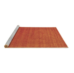 Sideview of Machine Washable Abstract Brown Contemporary Rug, wshcon2494brn
