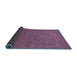 Sideview of Abstract Blue Contemporary Rug, con2494blu