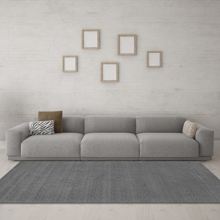 Machine Washable Abstract Gray Contemporary Rug in a Living Room,, wshcon2494gry