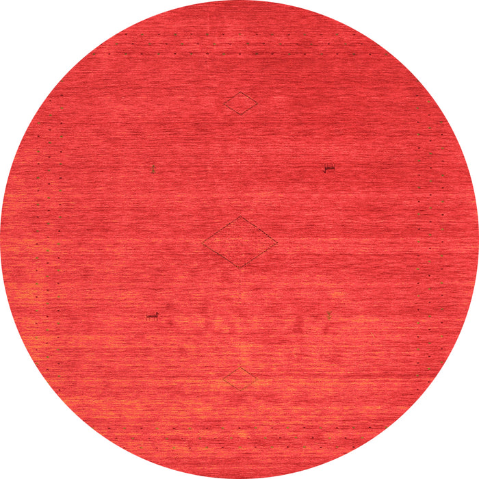 Square Abstract Orange Contemporary Rug, con2494org