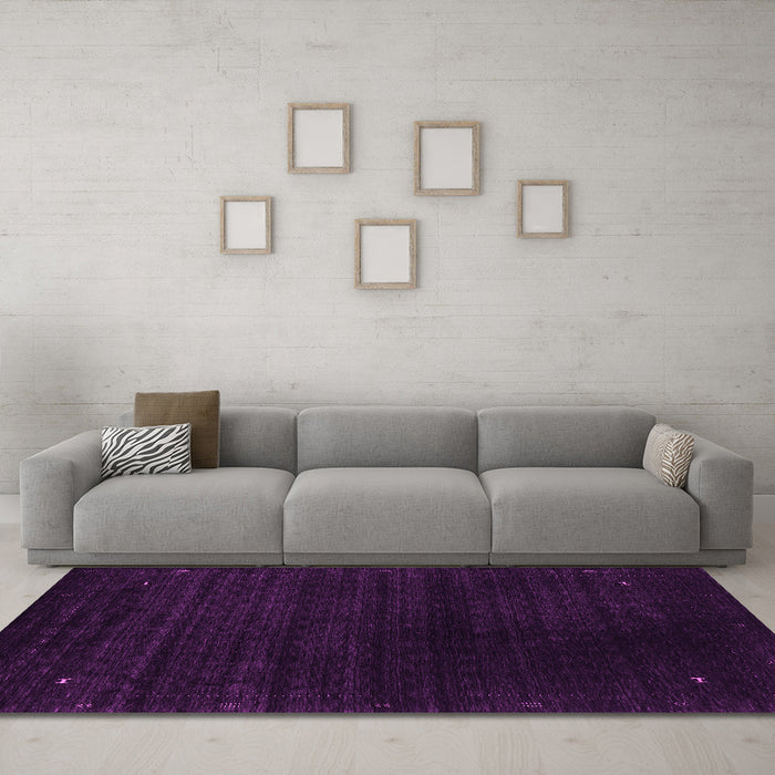 Machine Washable Abstract Pink Contemporary Rug in a Living Room, wshcon2495pnk