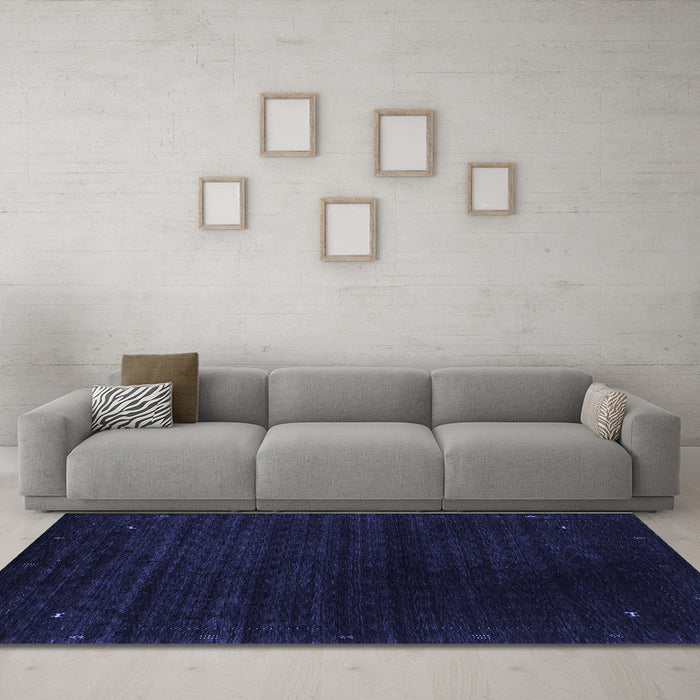 Machine Washable Abstract Blue Contemporary Rug in a Living Room, wshcon2495blu