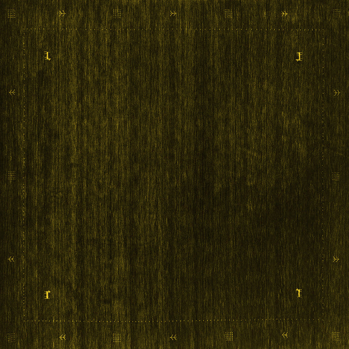 Square Abstract Yellow Contemporary Rug, con2495yw