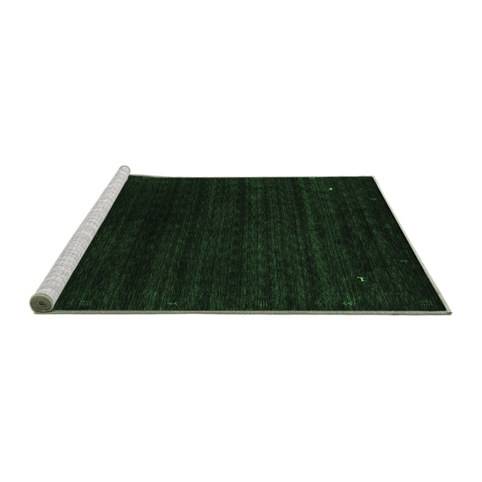 Sideview of Machine Washable Abstract Emerald Green Contemporary Area Rugs, wshcon2495emgrn