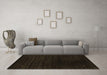 Machine Washable Abstract Brown Contemporary Rug in a Living Room,, wshcon2495brn