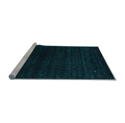 Sideview of Machine Washable Abstract Light Blue Contemporary Rug, wshcon2495lblu