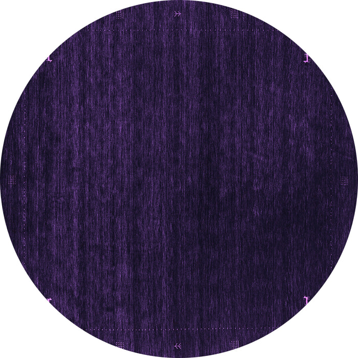 Round Abstract Purple Contemporary Rug, con2495pur