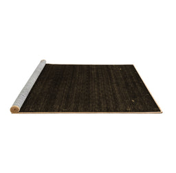 Sideview of Machine Washable Abstract Brown Contemporary Rug, wshcon2495brn