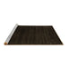 Sideview of Machine Washable Abstract Brown Contemporary Rug, wshcon2495brn