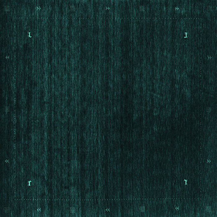 Square Abstract Turquoise Contemporary Rug, con2495turq