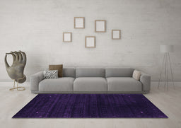 Machine Washable Abstract Purple Contemporary Area Rugs in a Living Room, wshcon2495pur
