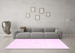 Machine Washable Solid Pink Modern Rug in a Living Room, wshcon2496pnk