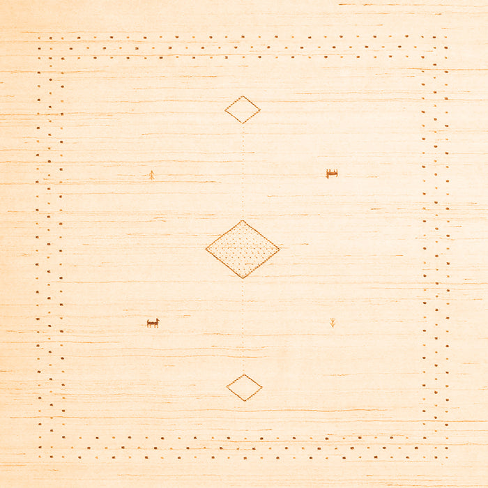 Round Machine Washable Solid Orange Modern Area Rugs, wshcon2496org