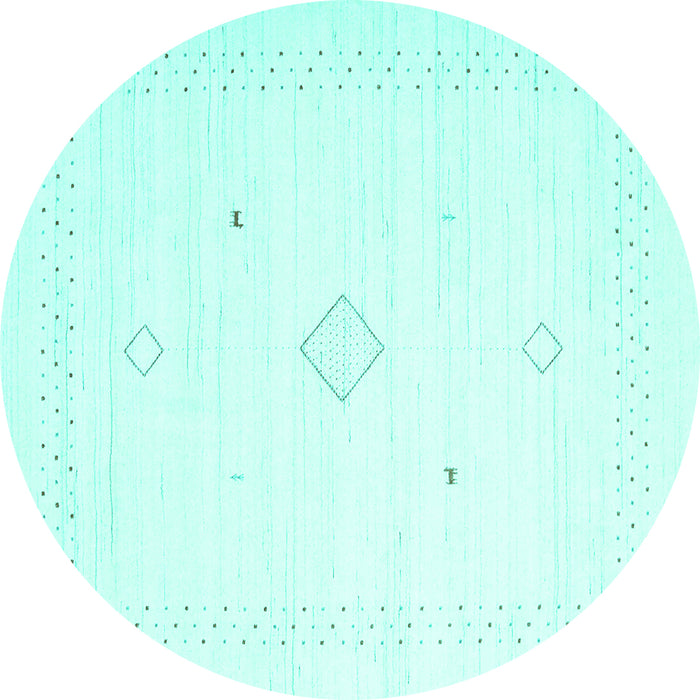Round Solid Turquoise Modern Rug, con2496turq