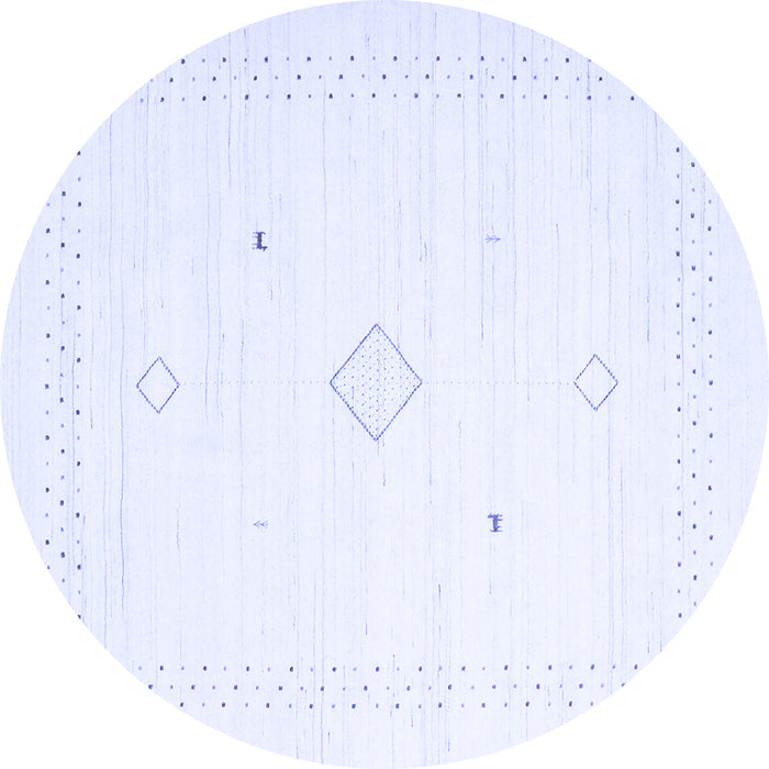 Round Solid Blue Modern Rug, con2496blu