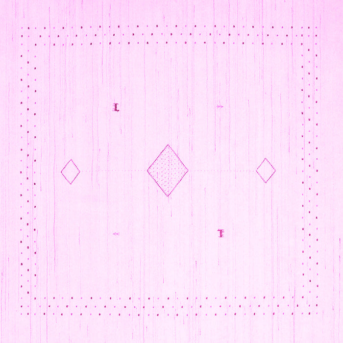 Square Solid Pink Modern Rug, con2496pnk