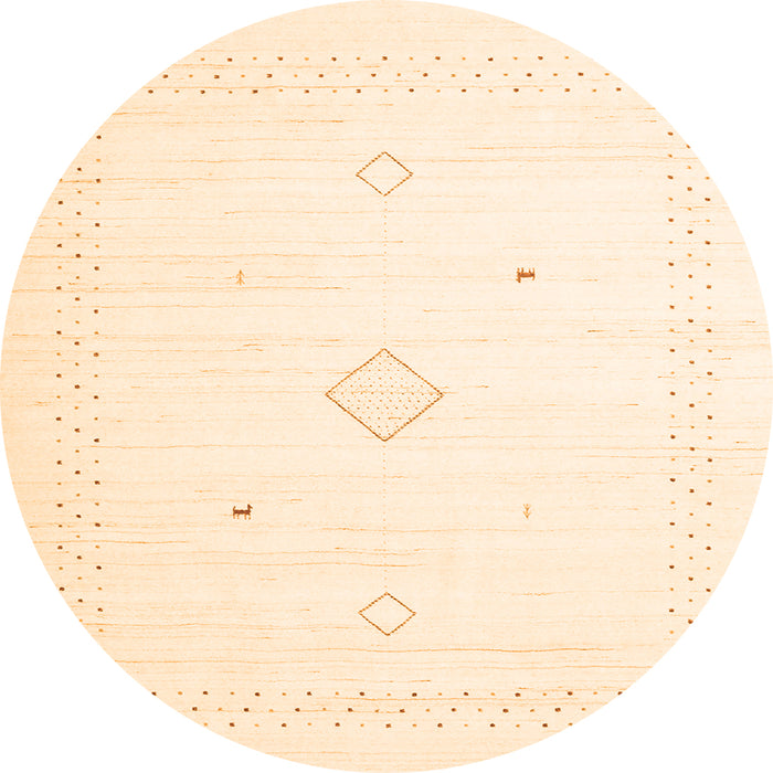 Square Solid Orange Modern Rug, con2496org