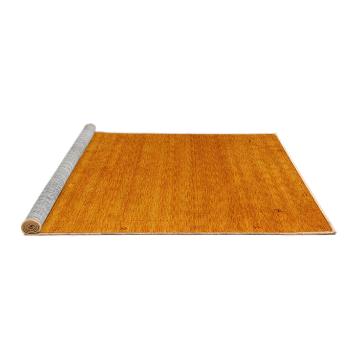 Serging Thickness of Machine Washable Contemporary Orange Red Rug, wshcon2497