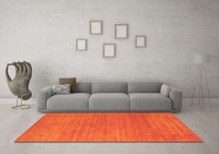 Machine Washable Abstract Orange Contemporary Rug, wshcon2497org