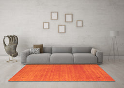 Machine Washable Abstract Orange Contemporary Area Rugs in a Living Room, wshcon2497org