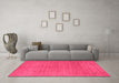 Machine Washable Abstract Pink Contemporary Rug in a Living Room, wshcon2497pnk