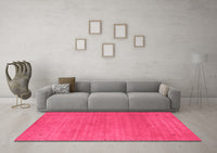 Machine Washable Abstract Pink Contemporary Rug, wshcon2497pnk