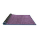 Sideview of Abstract Blue Contemporary Rug, con2497blu