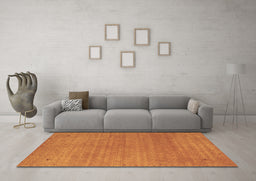 Machine Washable Abstract Brown Contemporary Rug in a Living Room,, wshcon2497brn