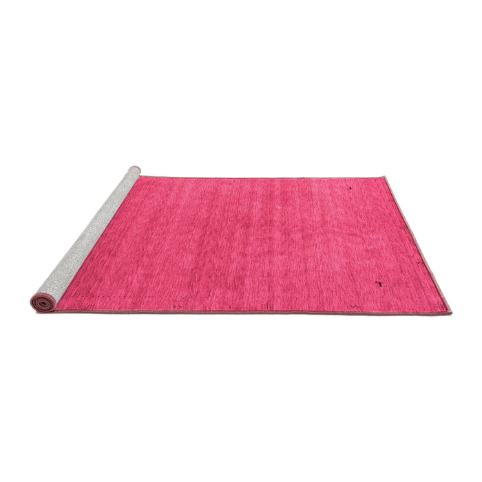 Sideview of Machine Washable Abstract Pink Contemporary Rug, wshcon2497pnk