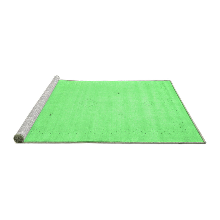 Sideview of Machine Washable Solid Emerald Green Modern Area Rugs, wshcon2498emgrn